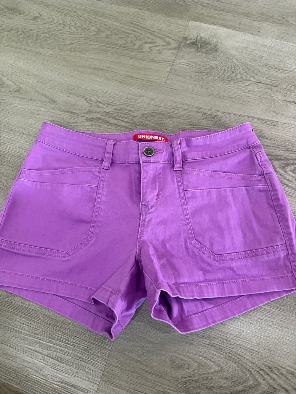 UNIONBAY Women's Bright Purple Utility Jean Shorts